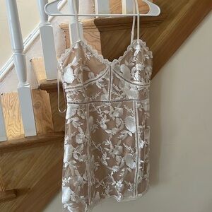 White/nude  beautiful dress from Lulus. Worn once. Graduation prom event dress